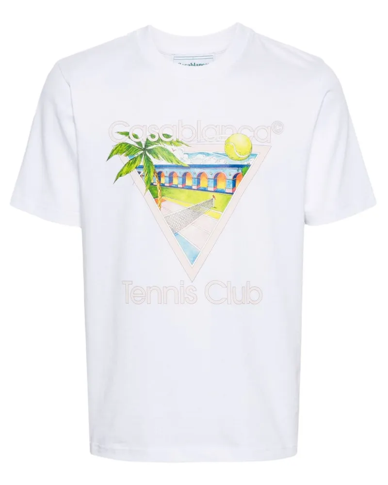 Casablanca Paris Tennis Club Icon' T-Shirt Weiß