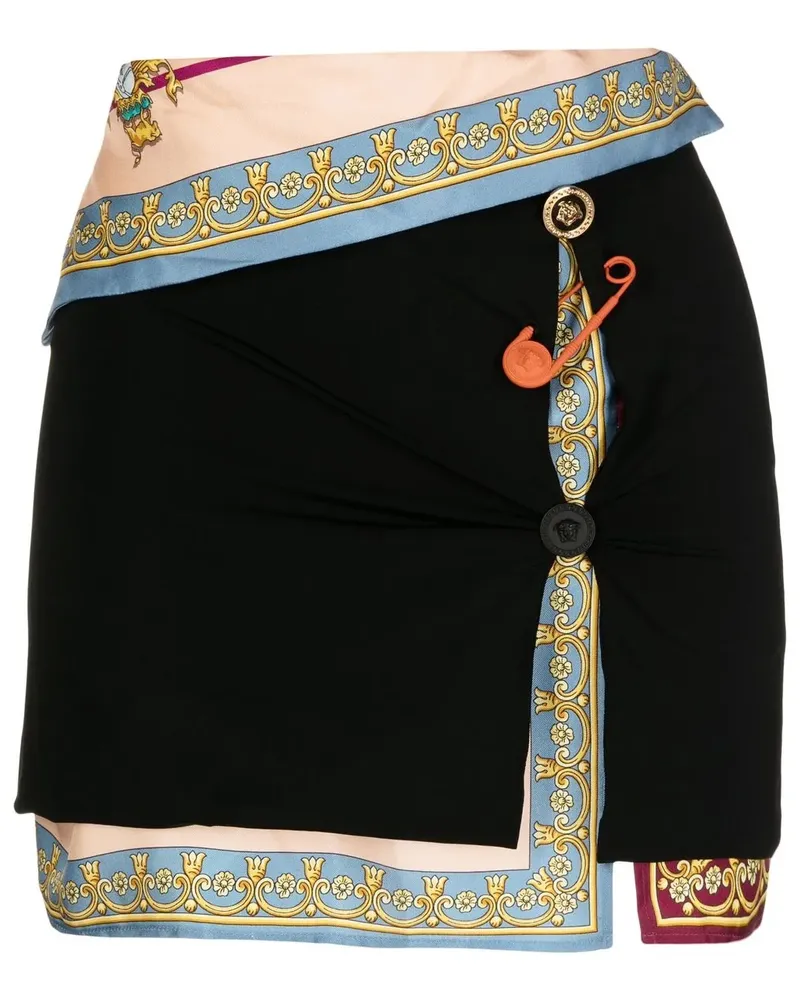 Versace Minirock mit Sicherheitsnadel - Schwarz Schwarz