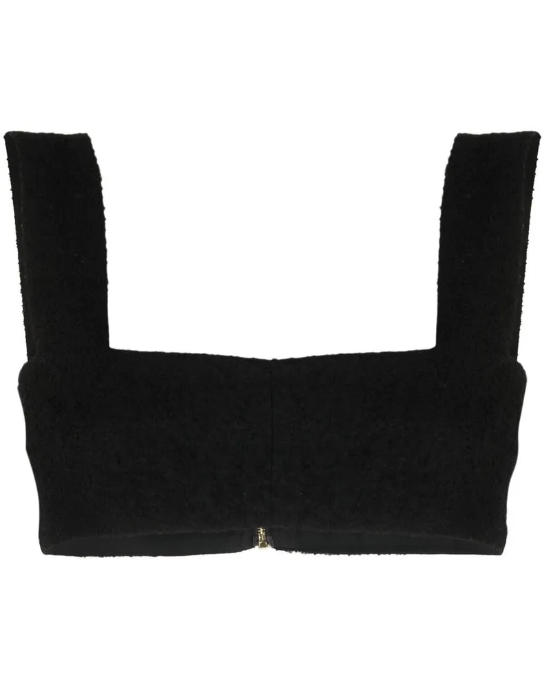 Patou Cropped-Oberteil mit eckigem Ausschnitt - Schwarz Schwarz