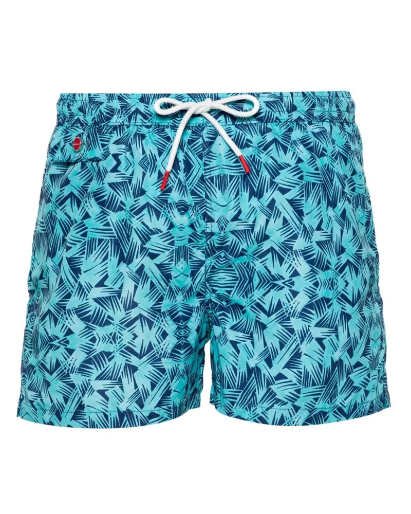 Kiton Badeshorts mit grafischem Print - Blau Blau