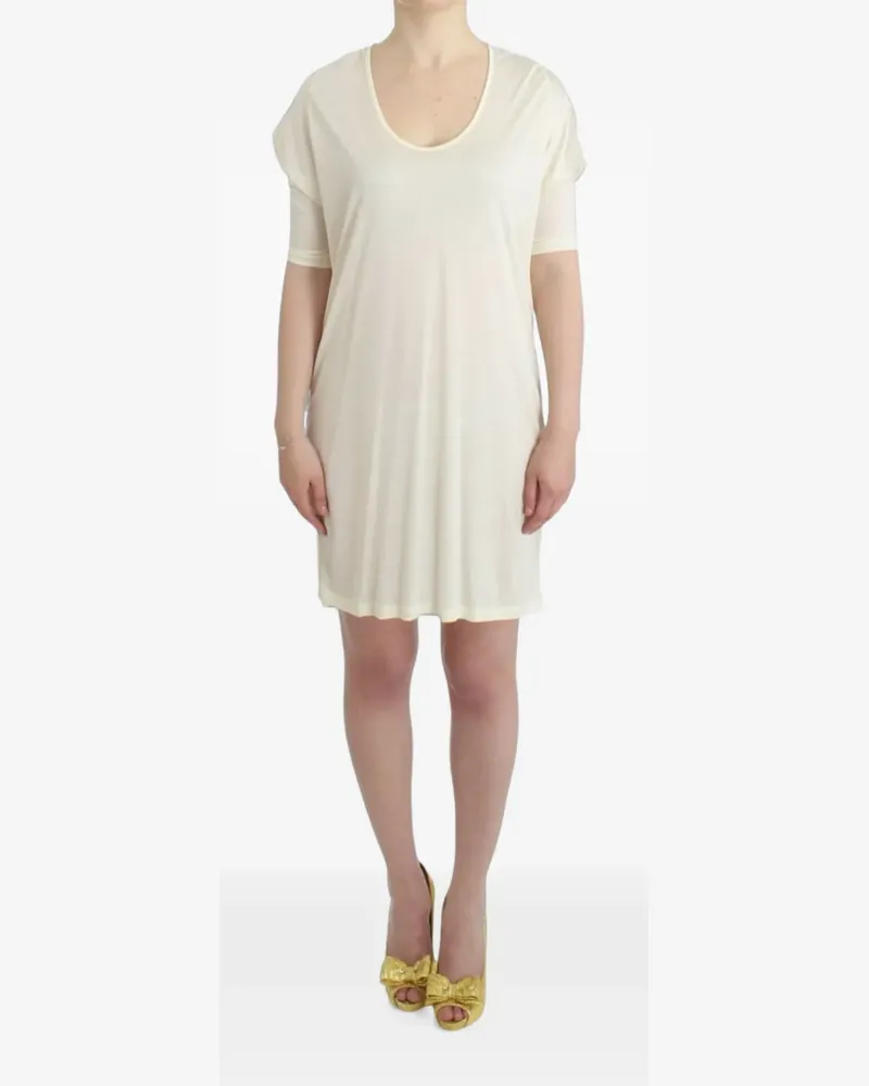 CoSTUME NATIONAL scoop-neck short-sleeve mini dress - Weiß Weiß