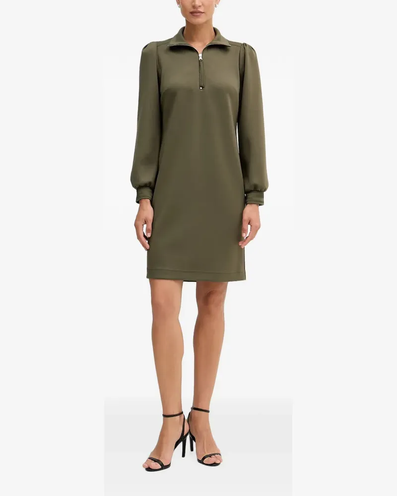 Joseph Ribkoff quarter-zip puff-sleeve mini dress - Grün Grün