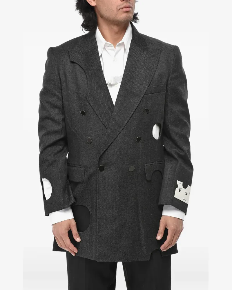 OFF-WHITE Meteor cut-out double-breasted blazer - Grau Grau