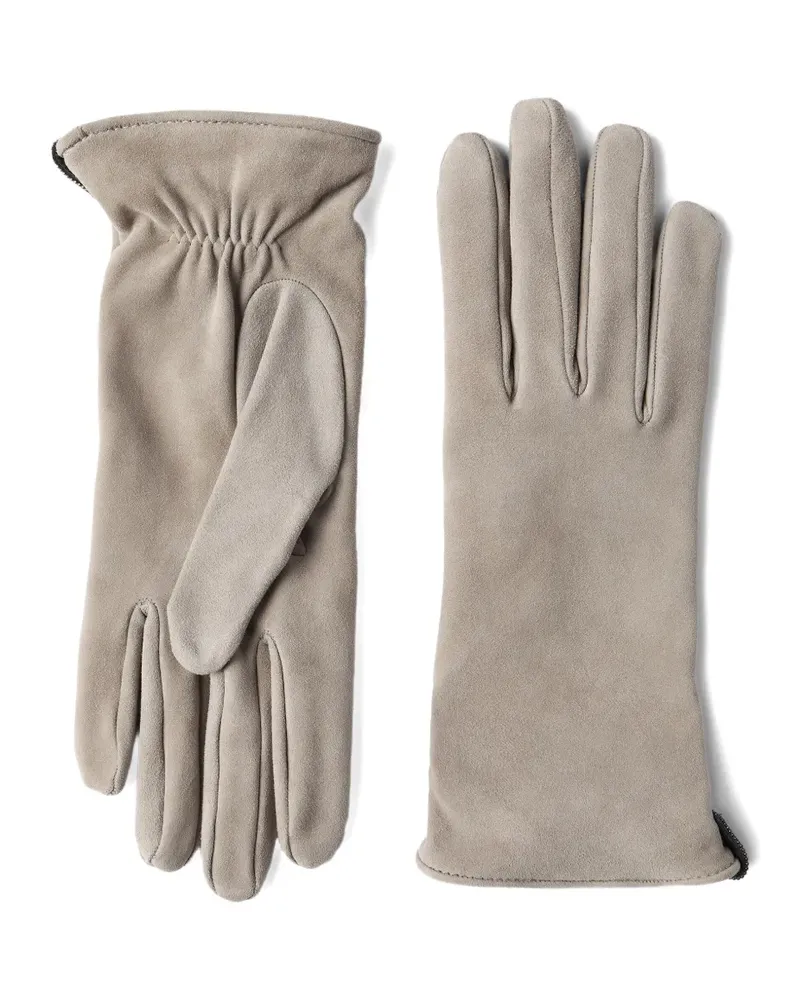 Brunello Cucinelli Lederhandschuhe mit gerafftem Detail - Nude Nude