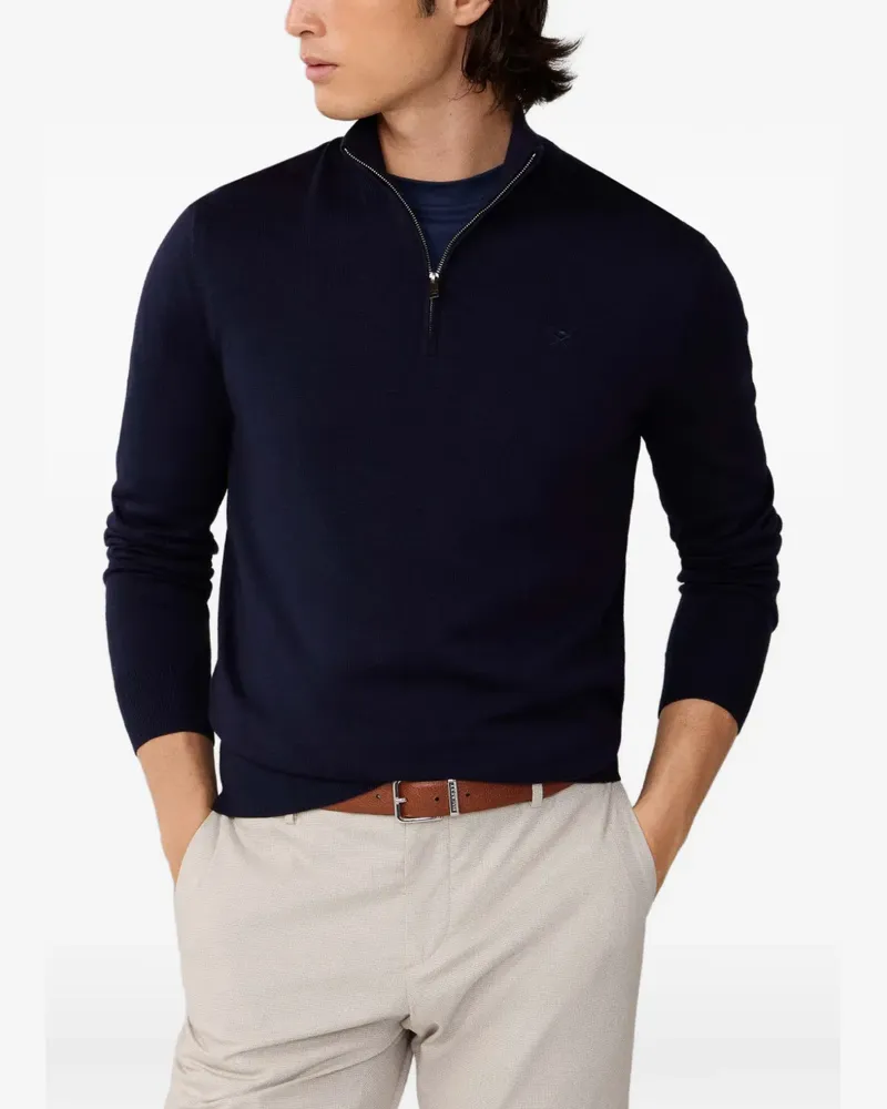 Hackett Pullover mit kurzem Reißverschluss - Blau Blau