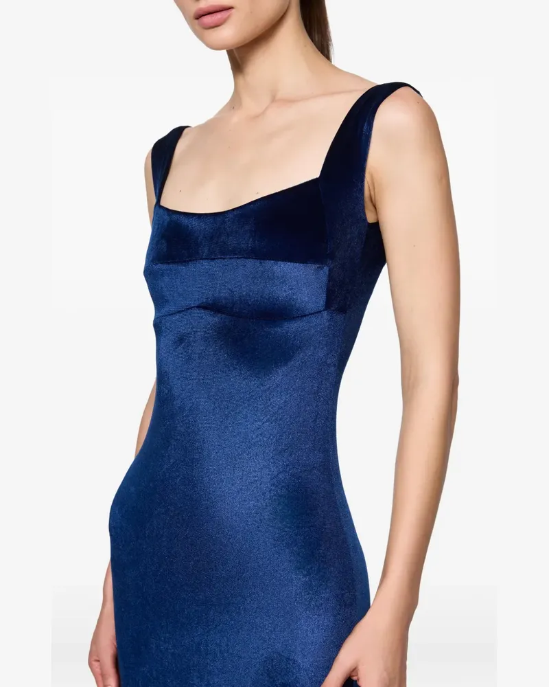 ATU Body Couture Ärmellose Meerjungfrauen-Samtrobe - Blau Blau