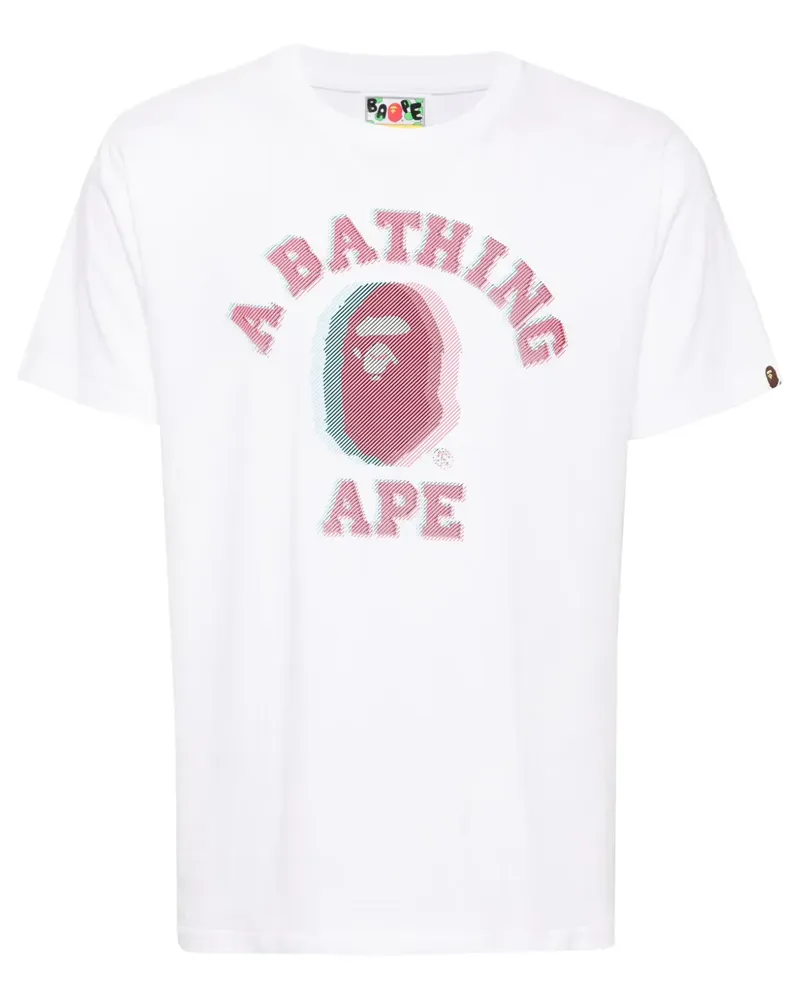 BAPE T-Shirt mit Logo-Print - Weiß Weiß