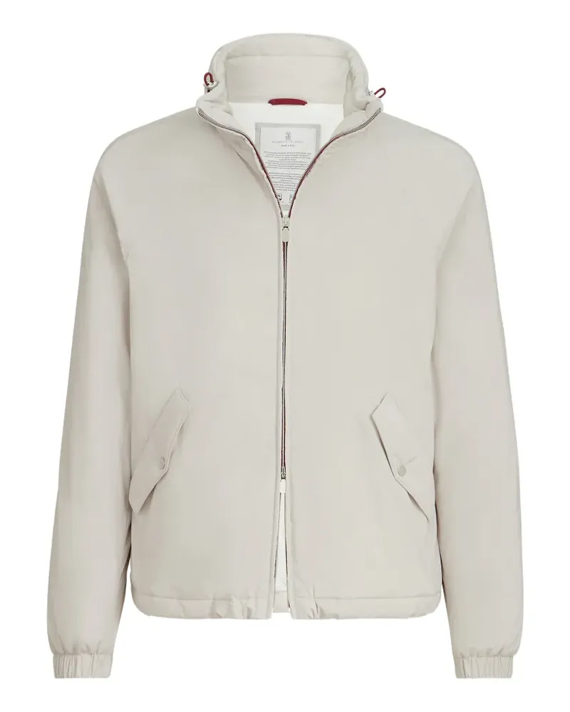 Brunello Cucinelli Leichte Outdoor-Jacke aus Nylon mit verstaubarer Kapuze - Nude Nude