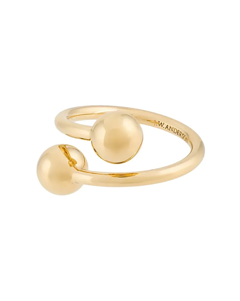 J.W.Anderson Ring mit zwei Kugeln - Metallic Metallic