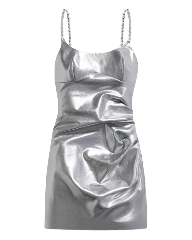 Area Minikleid mit Kristallträger - Silber Silber