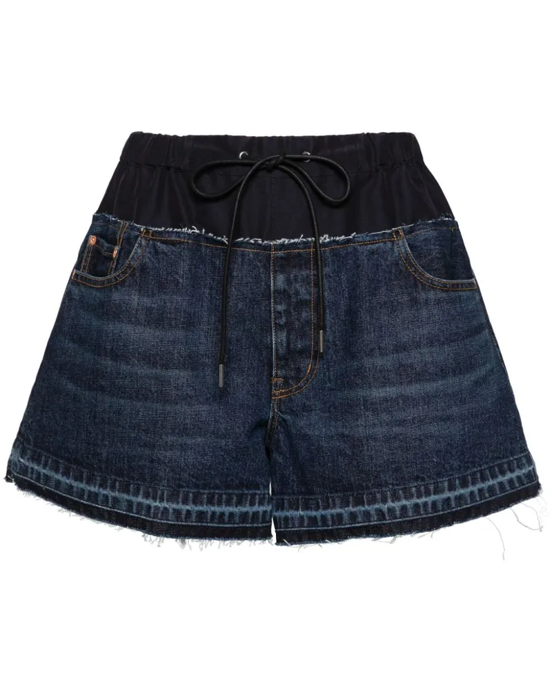 Sacai Shorts mit Kontrastdetails Blau