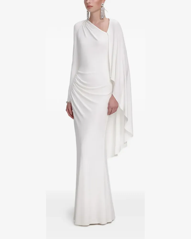 Self-Portrait draped maxi dress - Weiß Weiß