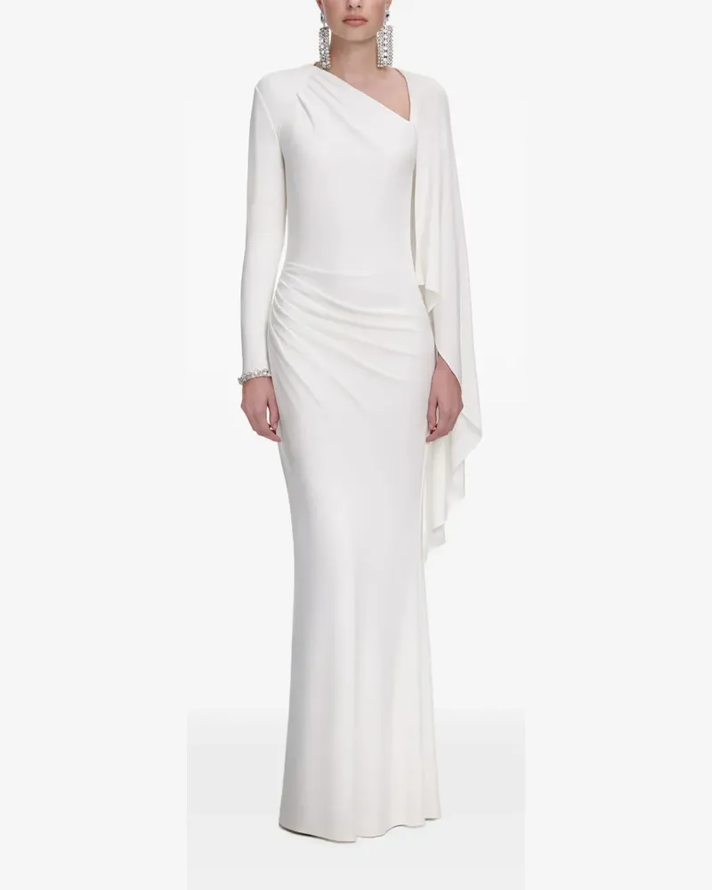 Self-Portrait Drapiertes Maxikleid - Weiß Weiß