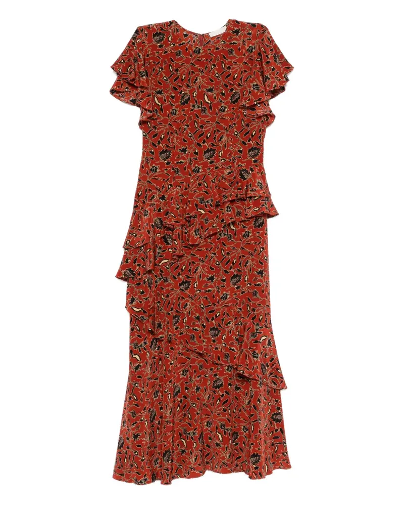 Ulla Johnson Amaia ruffled floral midi dress - Rot Rot