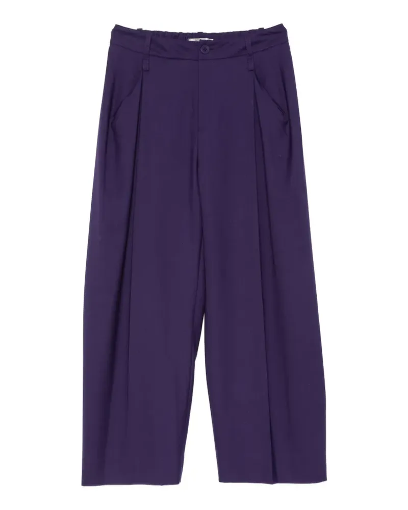 Issey Miyake Weite Hose mit Bundfalten - Violett Violett
