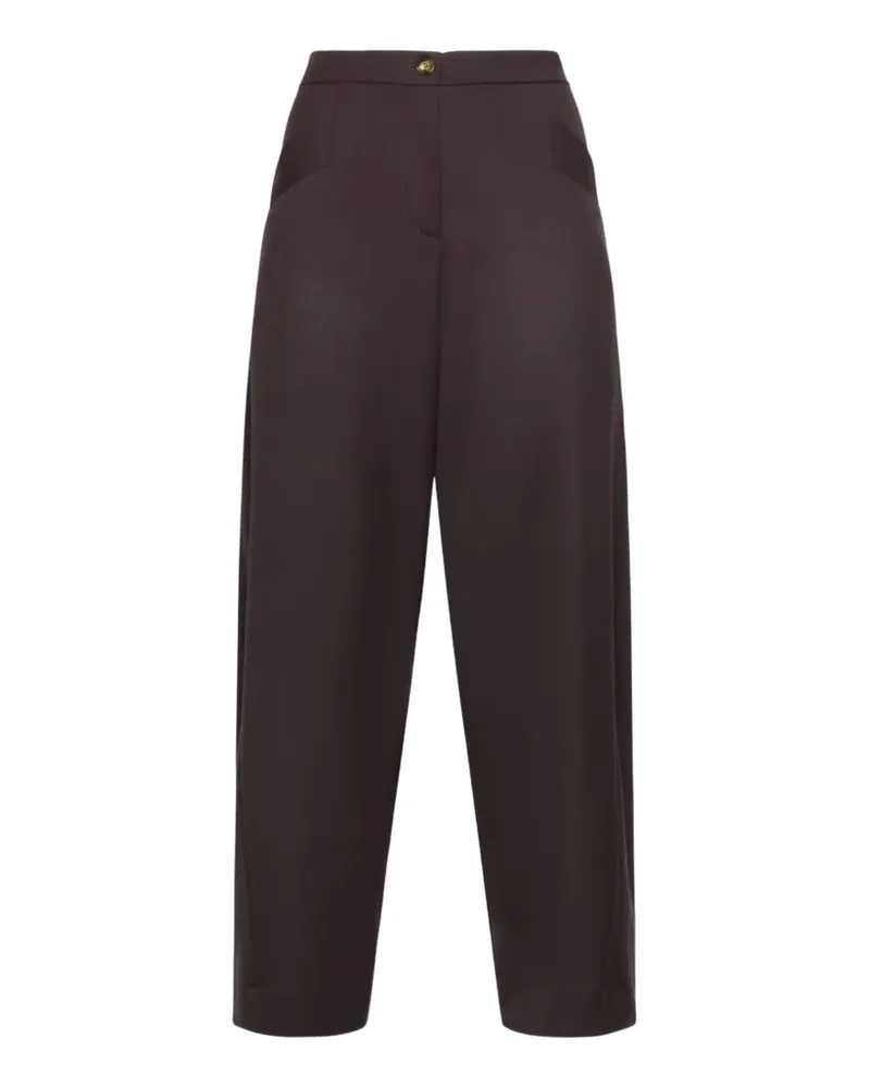 Elena Mirò Hose mit Knöpfen - Braun Braun