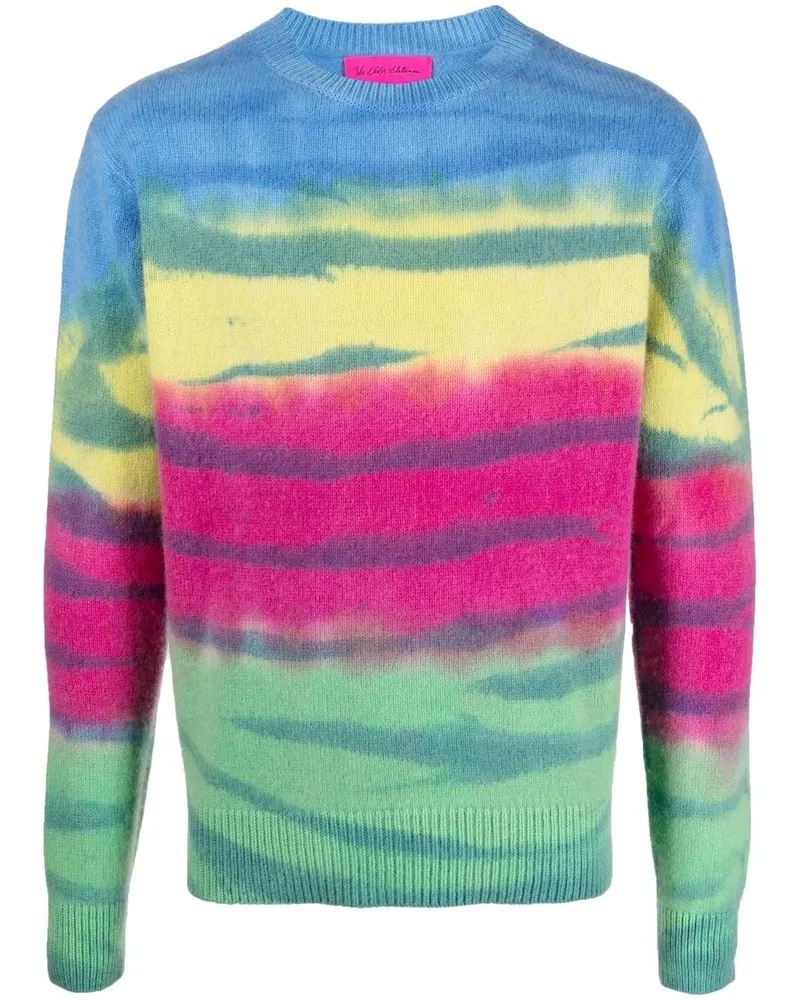 The Elder Statesman Gestreifter Kaschmirpullover - Grün Grün