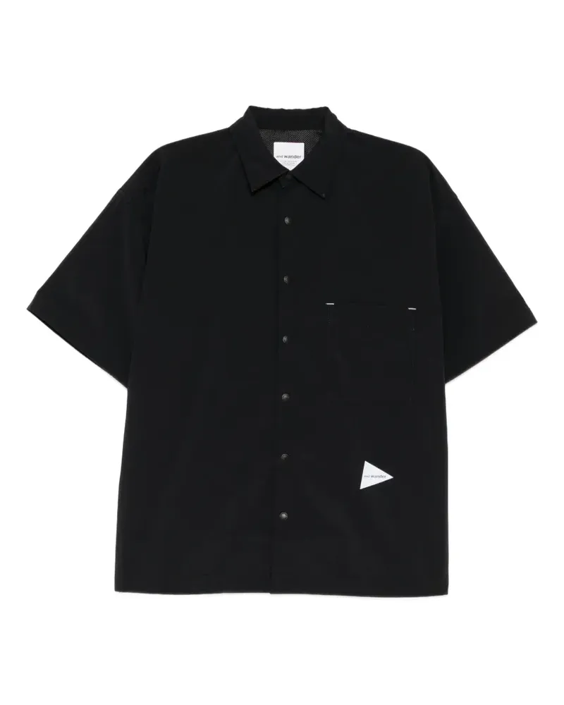 and wander UV cut stretch shirt - Schwarz Schwarz