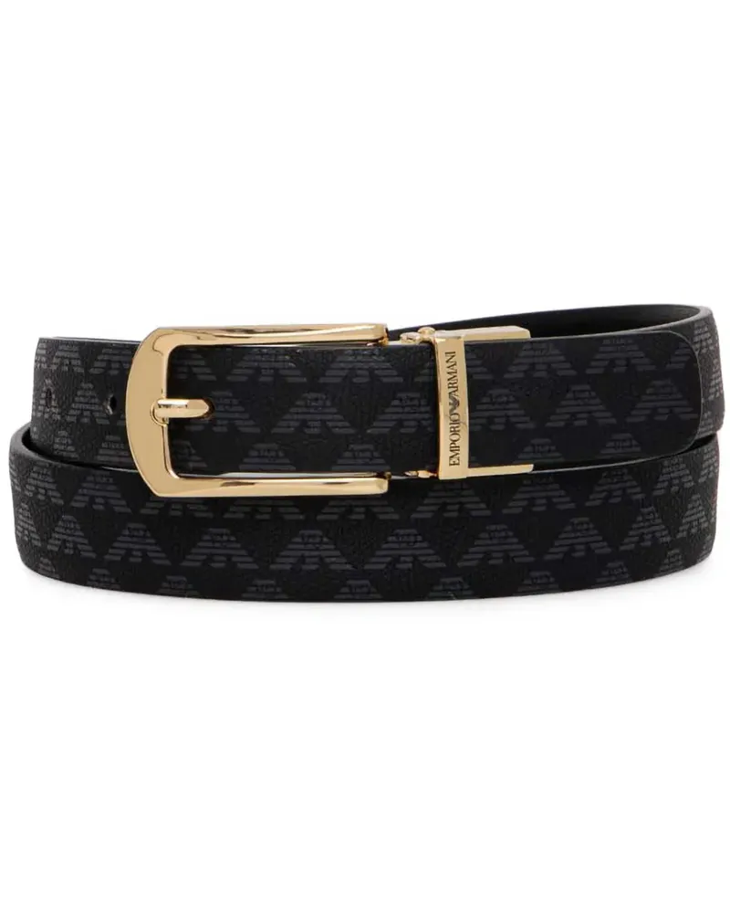 Emporio Armani Gürtel mit Monogramm - Schwarz Schwarz