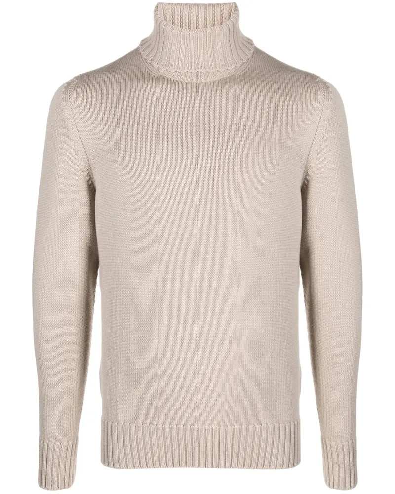 Drumohr  Rollkragenpullover aus Merinowolle - Nude Nude