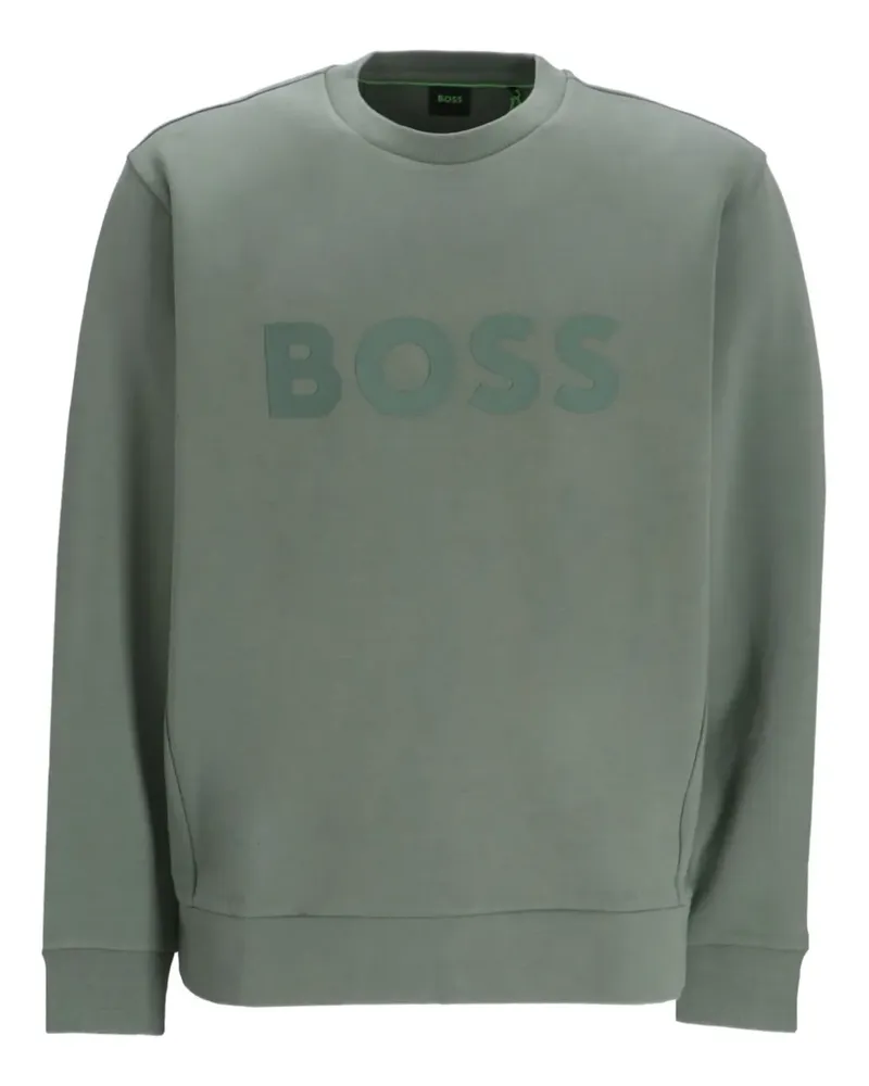 HUGO BOSS Sweatshirt mit Logo-Stempel - Grün Grün