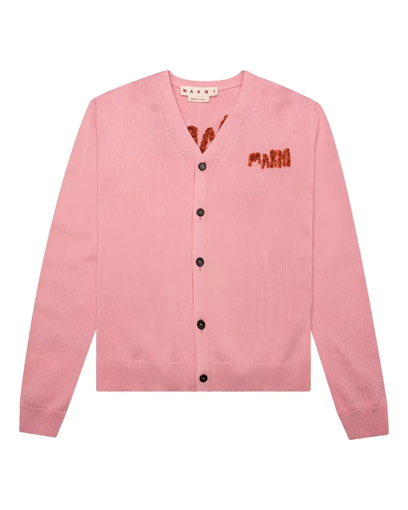 Marni Cardigan mit Logo-Stickerei - Rosa Rosa