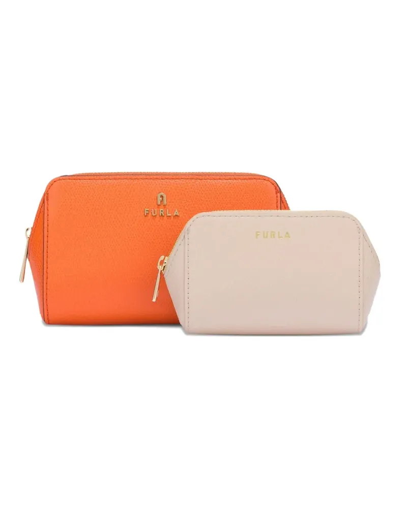 Furla Geschwungene Kosmetiktaschen mit Reißverschluss (2er-Set) - Orange Orange
