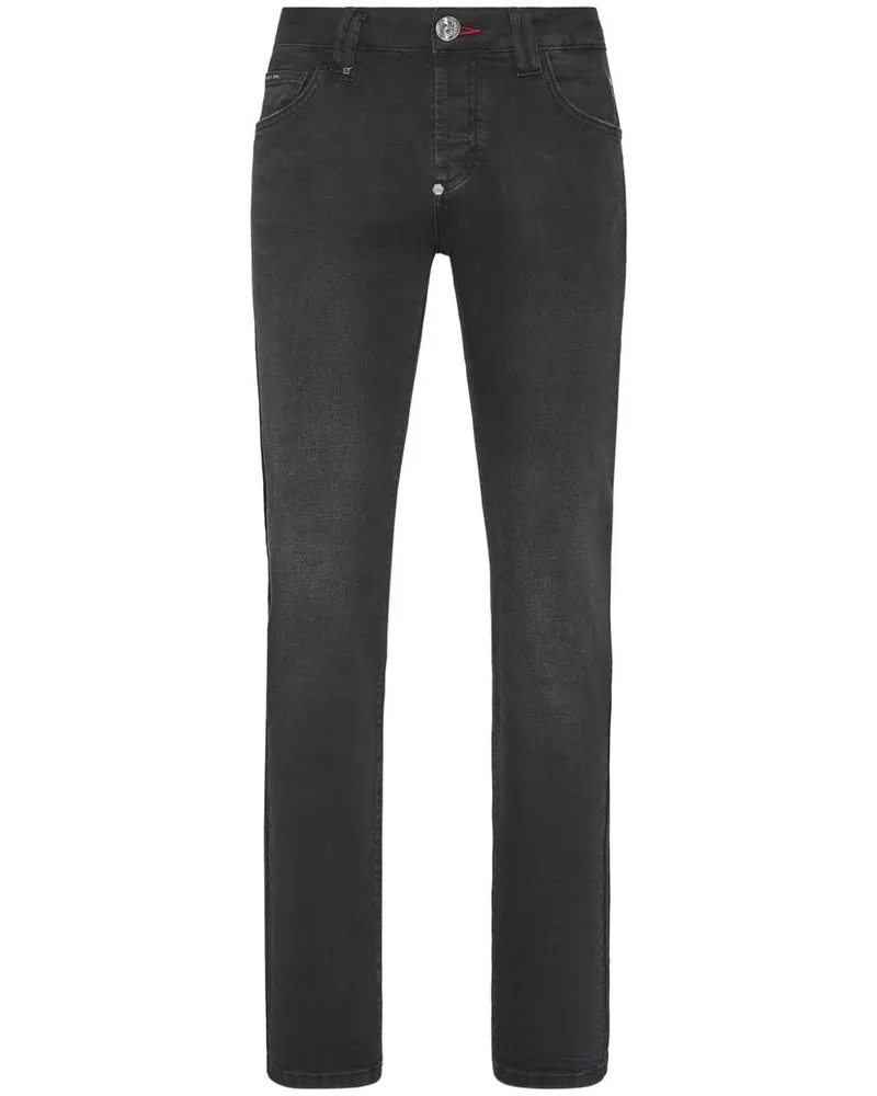 Philipp Plein Supreme Iconic Straight-Leg-Jeans - Schwarz Schwarz