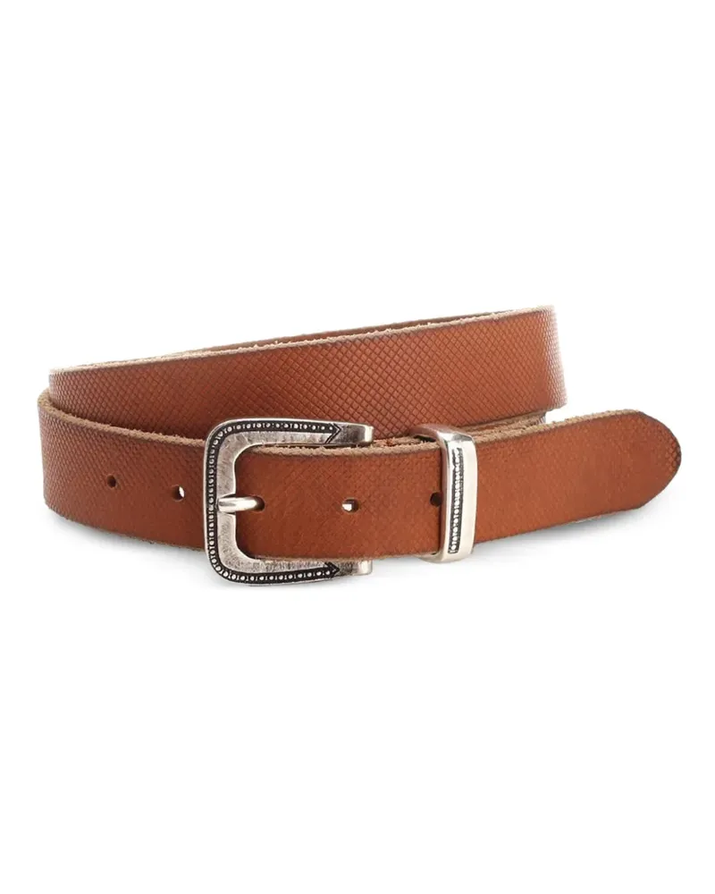 Al Duca D’Aosta 1902 textured-finish buckle-fastening belt - Braun Braun