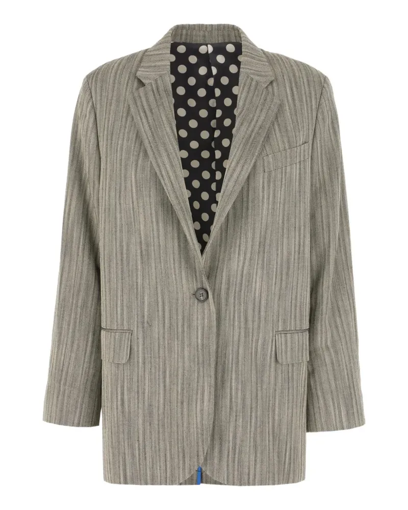 Paul Smith longline herringbone oversized blazer - Grau Grau