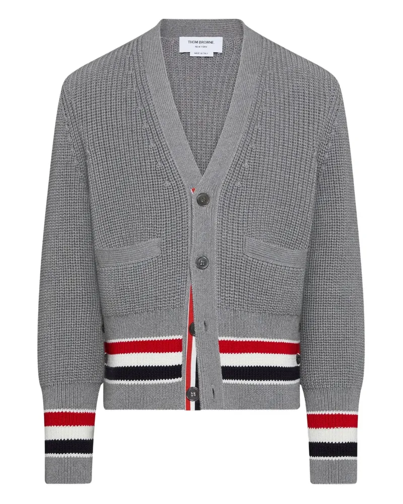 Thom Browne Cardigan mit V-Ausschnitt - Grau Grau