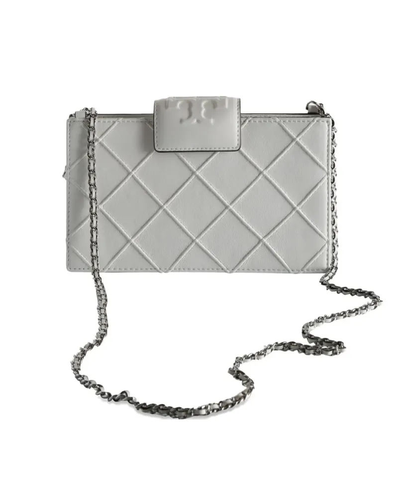 Tory Burch mini Fleming quilted chain cross body bag - Weiß Weiß