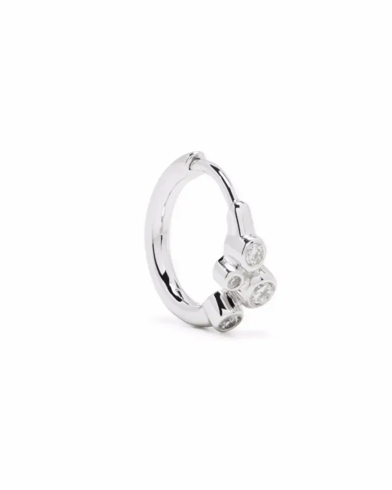 Maria Black 14kt Huggy Weißgoldohrringe mit Diamanten - Silber Silber