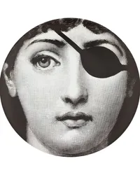 Fornasetti Teller mit Print Schwarz