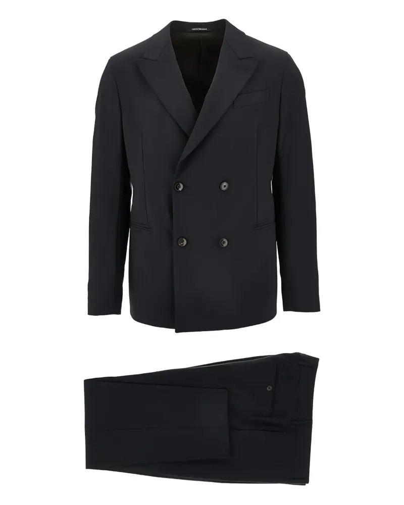 Emporio Armani Doppelreihiger Anzug - Blau Blau