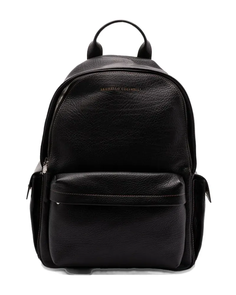 Brunello Cucinelli Rucksack aus Leder - Schwarz Schwarz