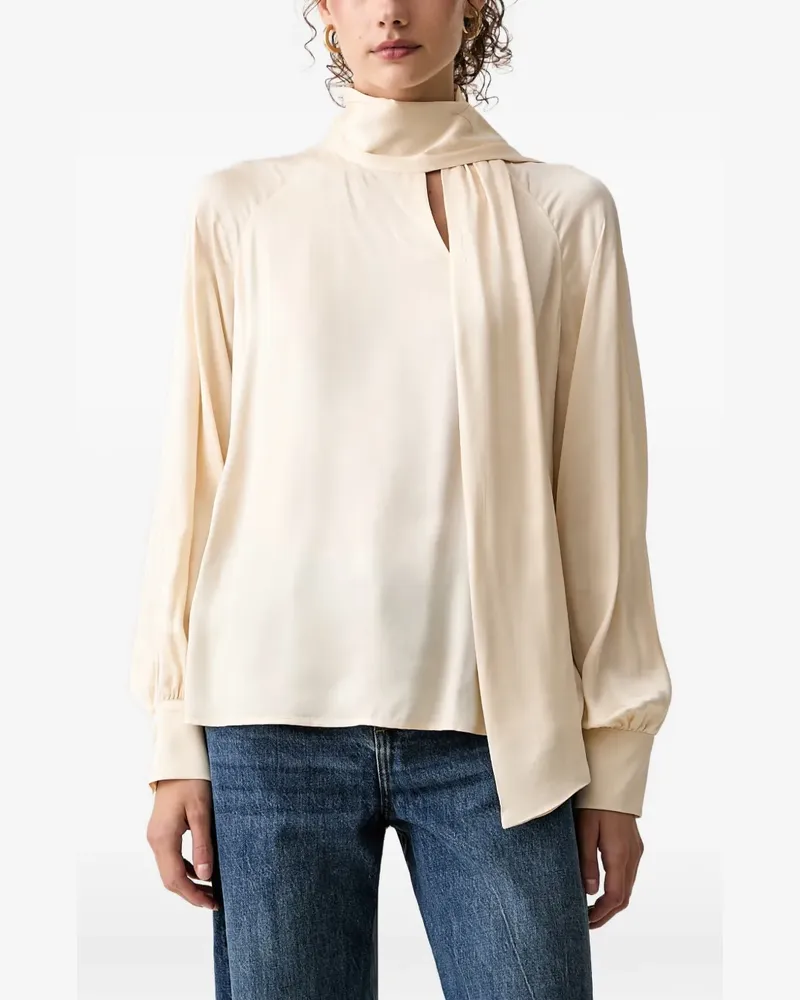 Liu Jo pussy-bow long-sleeve blouse - Nude Nude