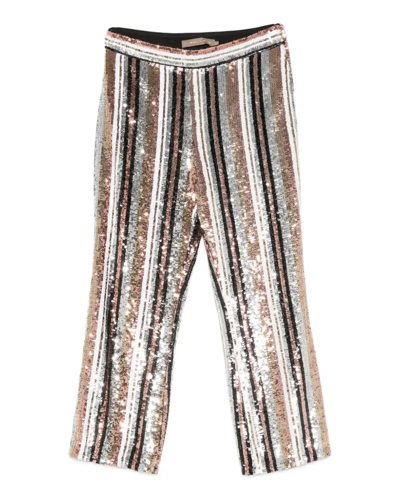 Simona Corsellini sequin-embellished striped trousers - Silber Silber