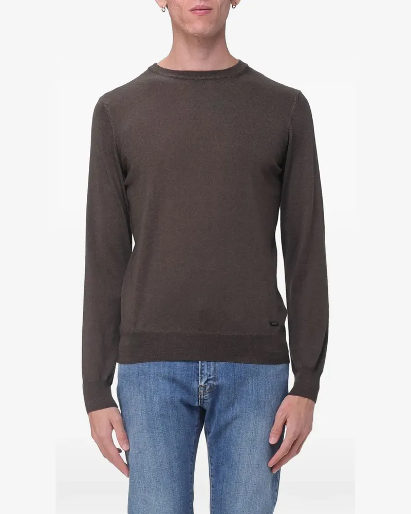 Brooksfield button-fastening shawl-collar sweater - Braun Braun