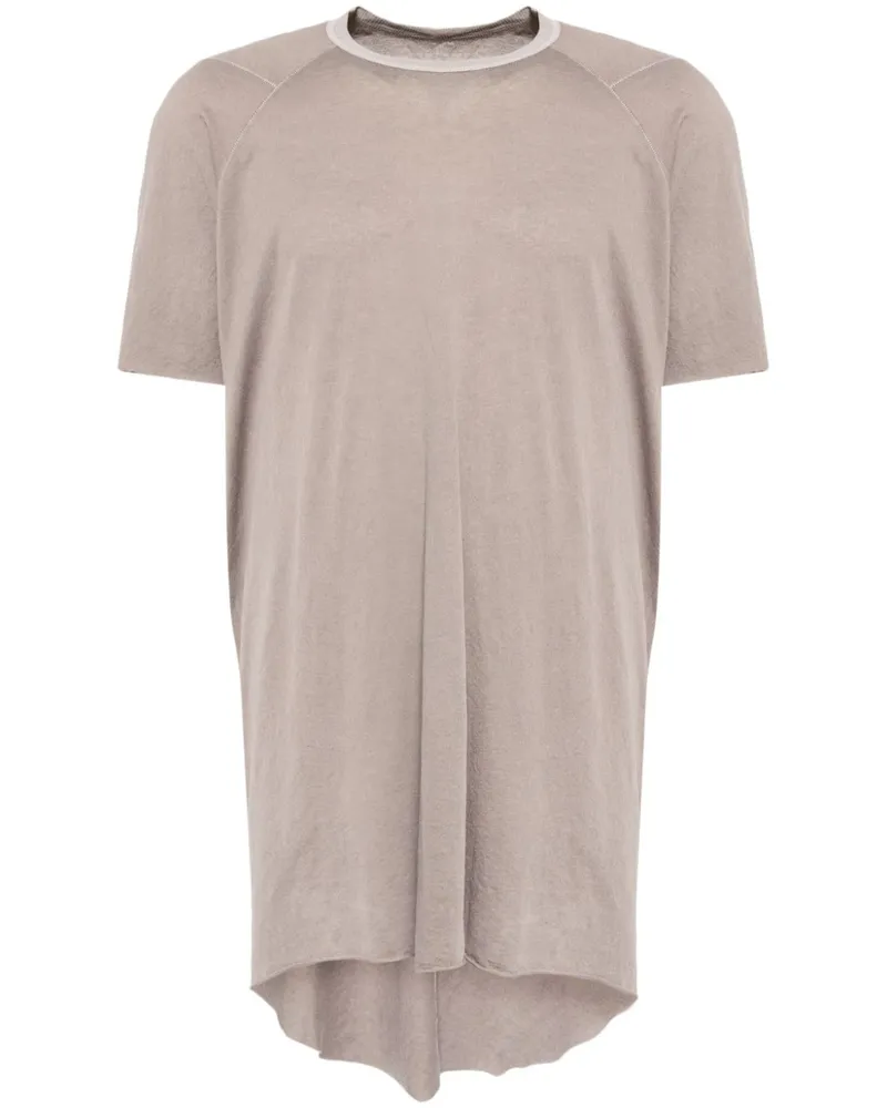 Boris Bidjan Saberi Langes T-Shirt mit rundem Ausschnitt - Grau Grau