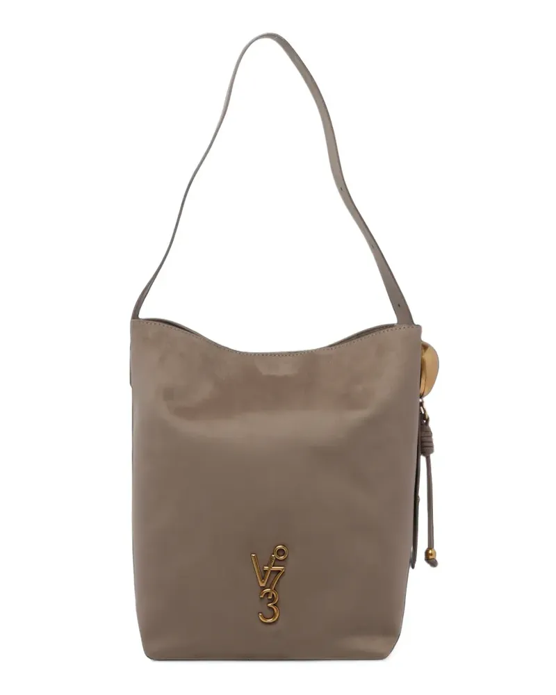 V°73 Azzurrite Schultertasche mit Logo-Schild - Nude Nude