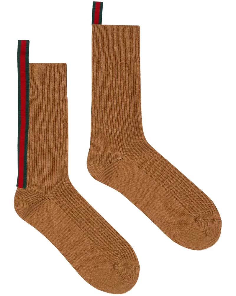 Gucci Socken mit Webstreifen - Braun Braun
