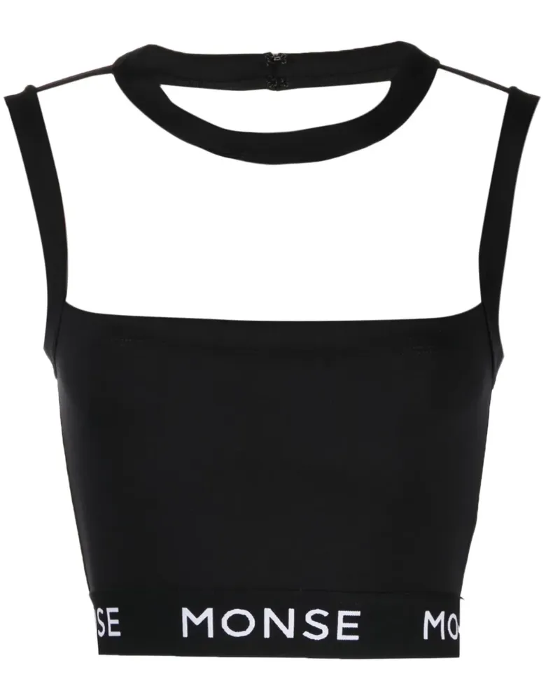 Monse Oberteil mit Logo-Print - Schwarz Schwarz