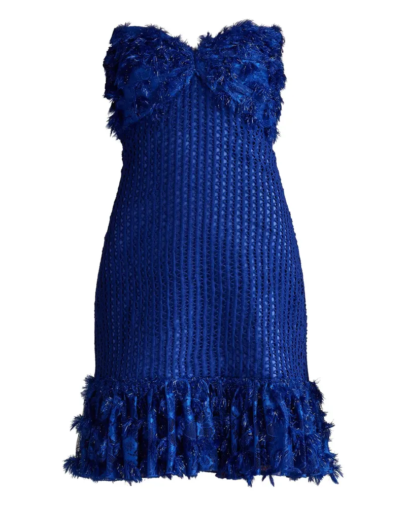 Tadashi Shoji Carmen frayed strapless dress - Blau Blau