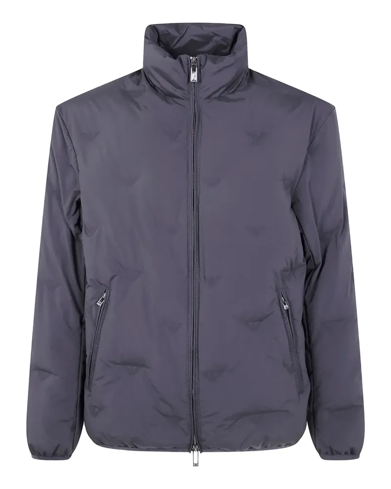 Emporio Armani eagle-logo quilted jacket - Schwarz Schwarz