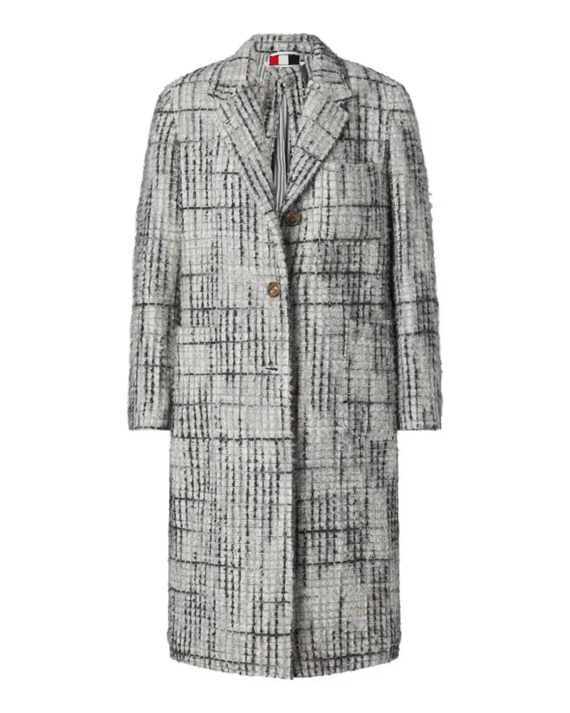 Thom Browne Mantel mit Waffeloptik - Grau Grau