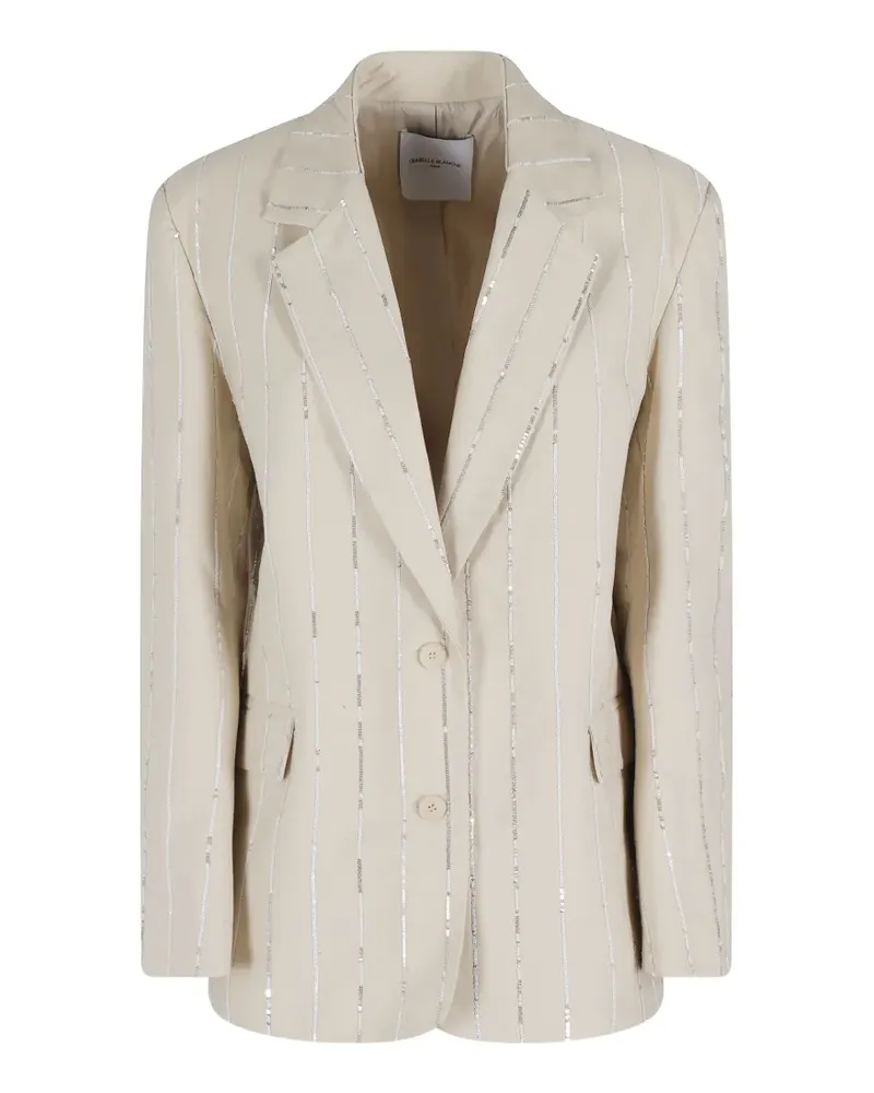Isabelle Blanche sequin-embellished striped blazer - Nude Nude
