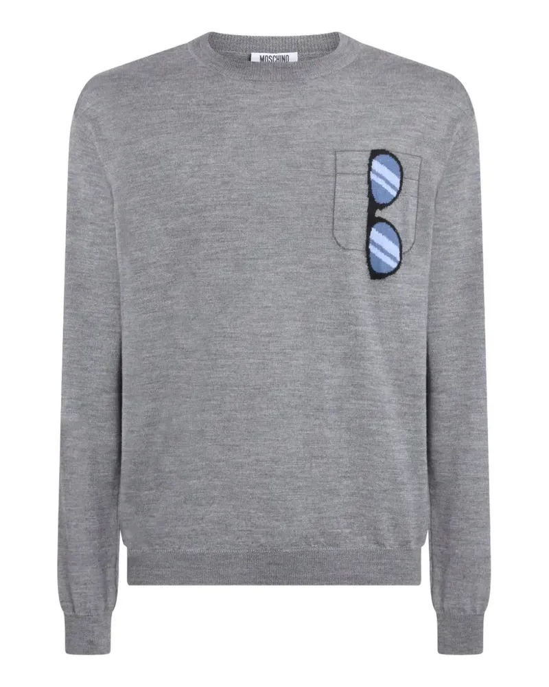 Moschino Pullover mit Sonnenbrillen-Intarsie - Grau Grau