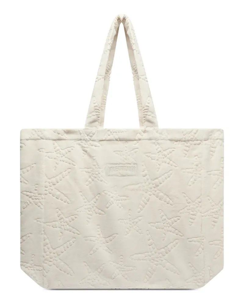 Vilebrequin Starfish Strandtasche aus Frottee - Weiß Weiß