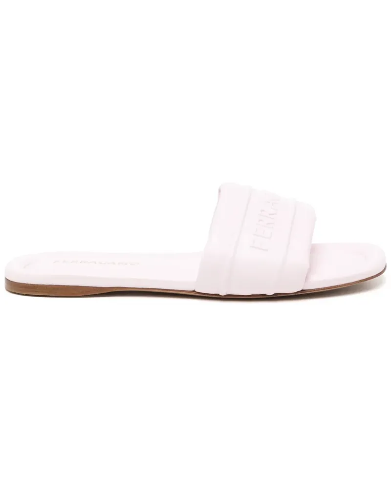 Ferragamo Pantoletten mit Logo - Rosa Rosa